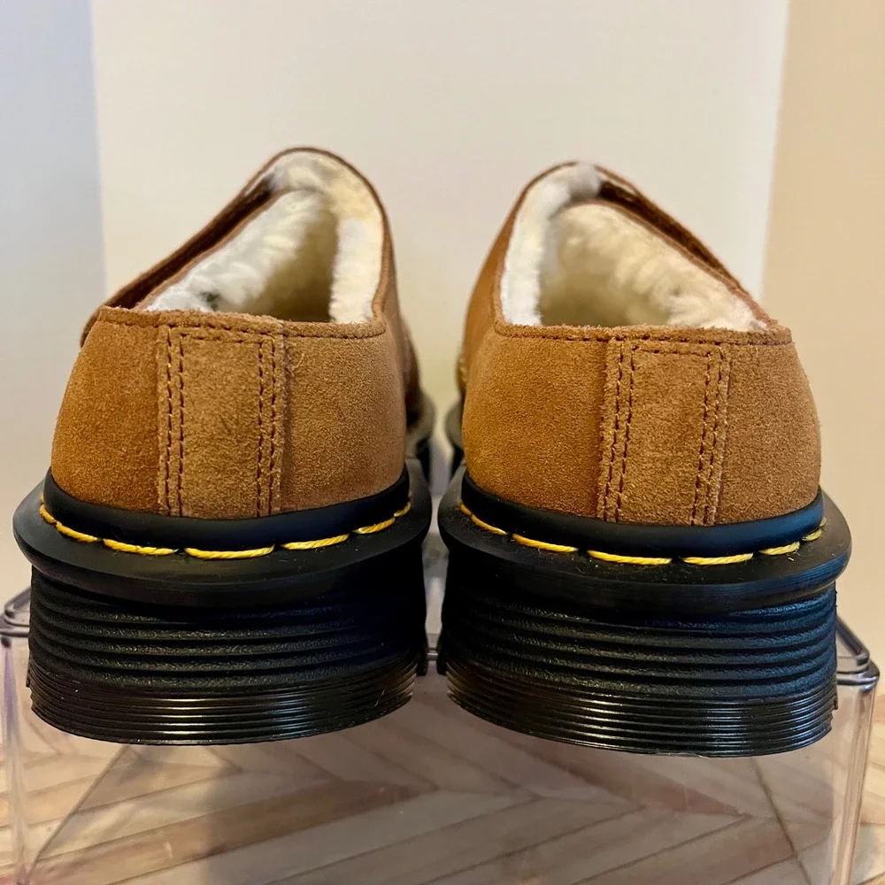 Dr Martens Zebzag Anywair Warm Lined Bronx Suede Desert Brown Men 7 Wmn‎ 8 Mules